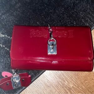 Melt Cosmetics Red Clutch with Silver Accents
